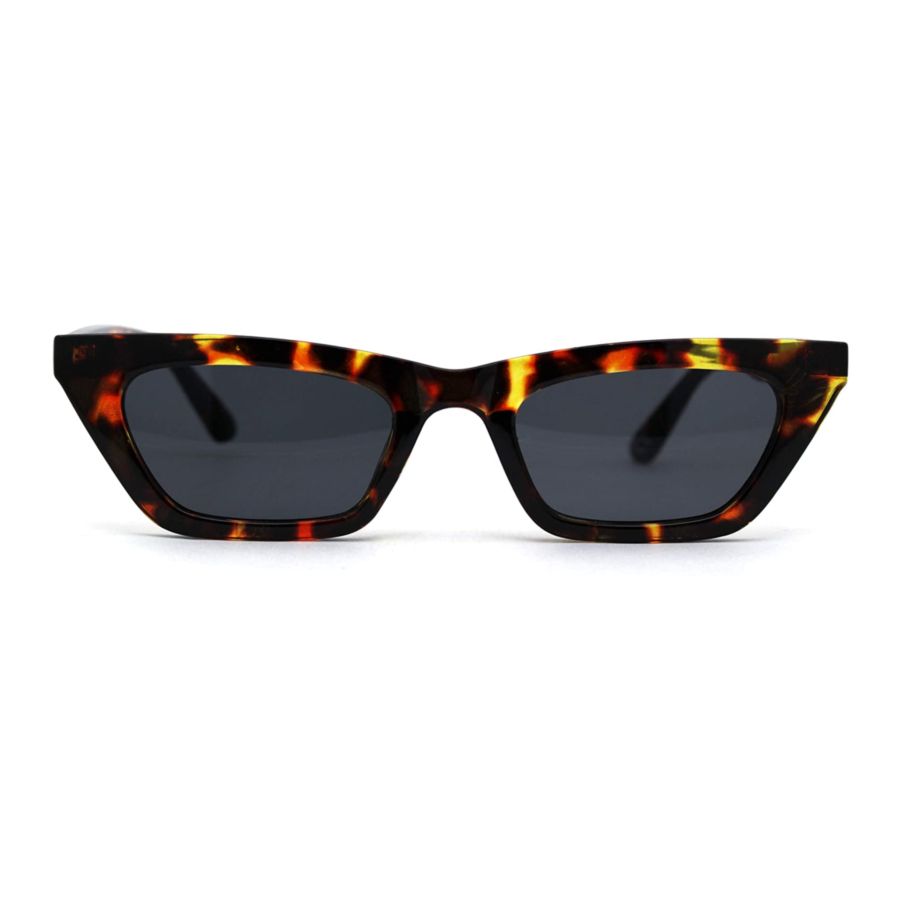 Womens Narrow Rectangle Chic Plastic Cat Eye Sunglasses
